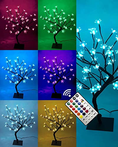 Cherry Blossom Bonsai Tree with Remote Control - Enhance Your Space with Delightful Ambience