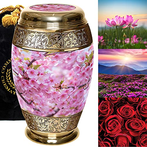 Cherry Blossom Flower Cremation Urn for Human Ashes
