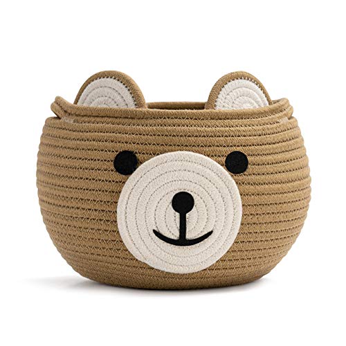 CherryNow Cute Bear Round Storage Basket