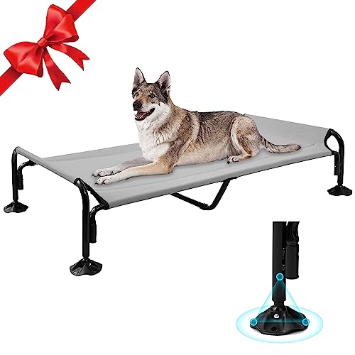 RRPETHOME Large Elevated Cooling Dog Bed,Raised Dog Cots Beds for Large  Dogs,Outdoor Dog Bed for Large Dogs,Chew Proof Portable Cooling Pet Cot