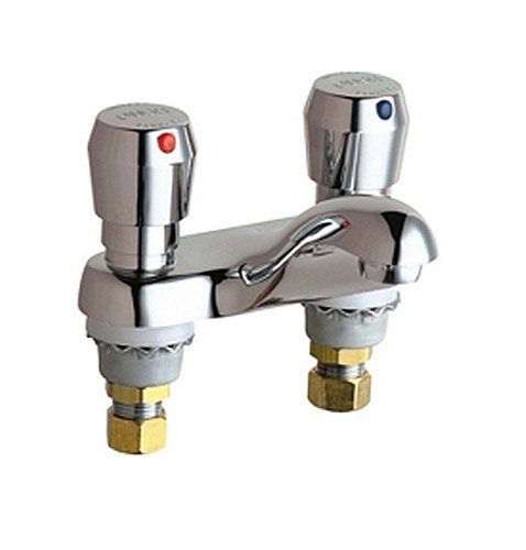 Chicago Faucets 802-665ABCP 4-Inch Centerset Lavatory Metering Faucet