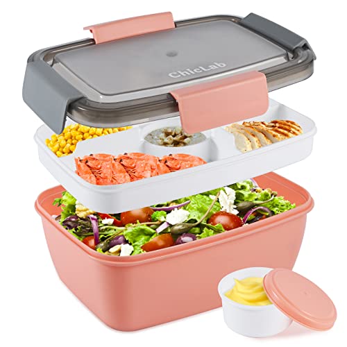 Caperci Large 68-oz Leakproof Salad Container for Lunch, Bento