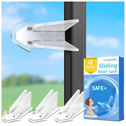 Child Proof Sliding Door Lock: 4 Pack Window Locks Childproof Slide Glass Door Locks