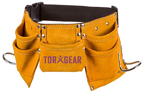 TorxGear Kids Suede Leather Tool Belt - Youth Waist Size 21"-30"