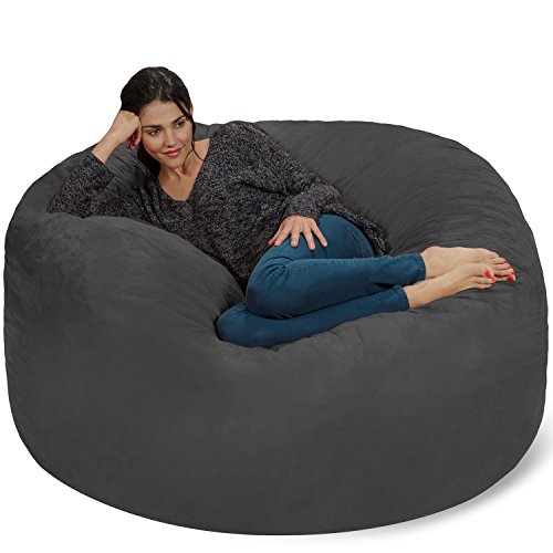 Chill Sack 5' Memory Foam Bean Bag Chair with Soft Micro Fiber Cover - Charcoal