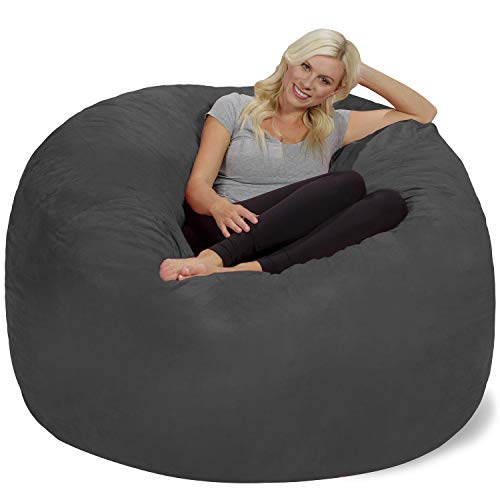 Giant 6' Memory Foam Bean Bag Chair with Micro Fiber Cover - Charcoal