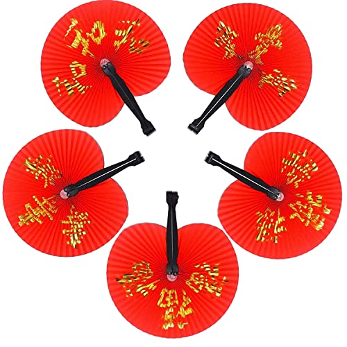 Chinese Character Fans Oriental Handheld Accordion Paper Fans