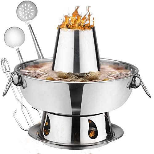 Kerykwan 304 Stainless Steel Shabu Shabu Hot pot with Divider Induction  Cooktop Countertop Burner