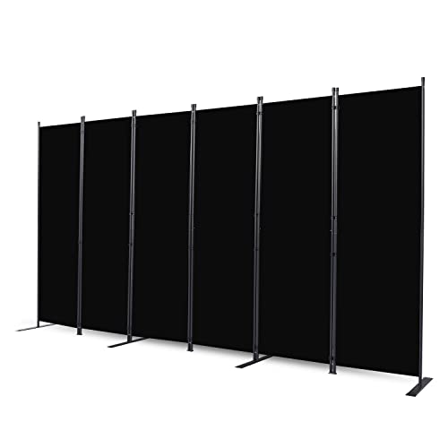 CHOSENM Room Divider, 6 Panel Folding Privacy Screens
