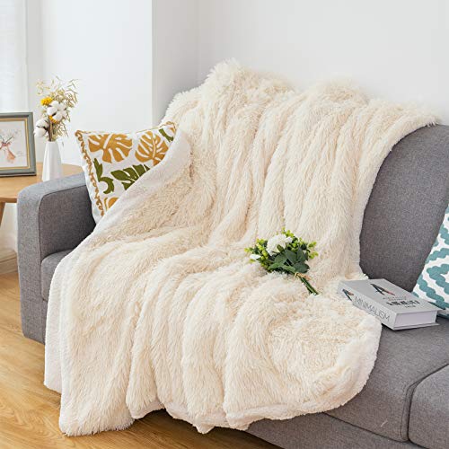 CHOSHOME Faux Fur Throw Blanket Twin Size