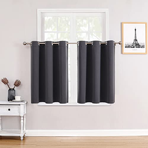 ChrisDowa Small Window Curtains - Grommet Short Thermal Insulated Room Darkening Curtains