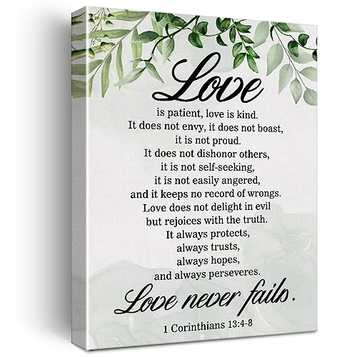 Christian Canvas Wall Art Love is Patient Love is Kind