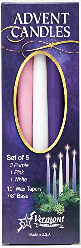 Christmas Advent Candles - Set of 5