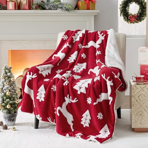 Christmas Elk Throw Blanket