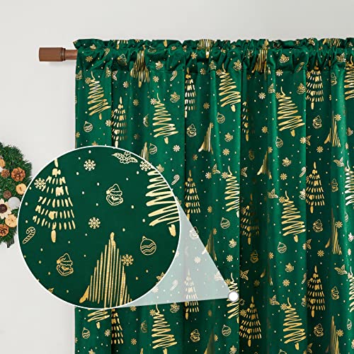 Christmas Green Curtains - Grinch & Tree Pattern