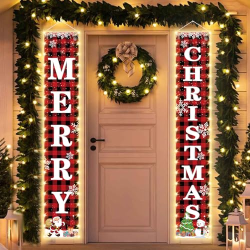 Christmas Lighted Banner for Doorway Porch Yard