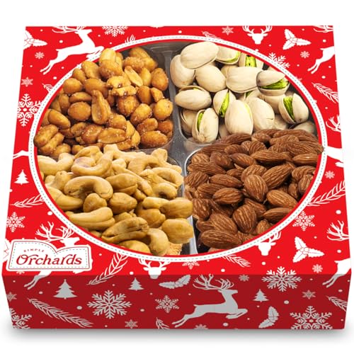 Christmas Nuts Gift Basket - Premium Mixed Nut Assortment