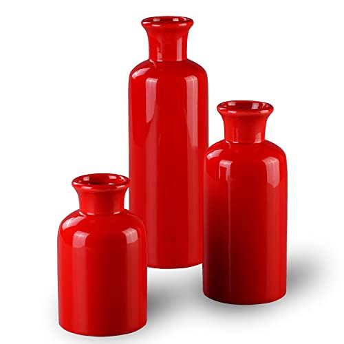 Christmas Red Vase Set of 3