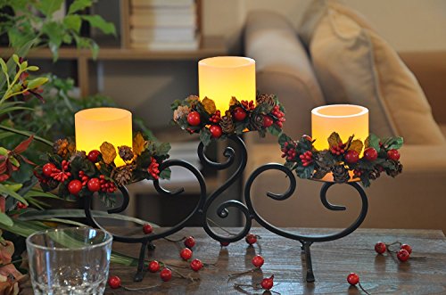 Christmas Table Centerpieces with LED Flameless Wax Candles