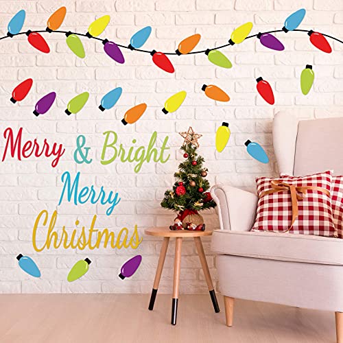 Christmas Wall Decals Merry and Bright Stick Decals
