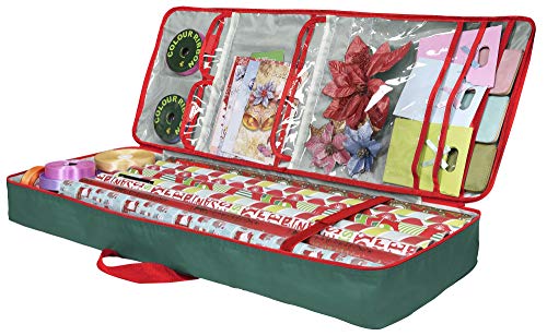 Christmas Wrapping Paper Storage Box with Pockets