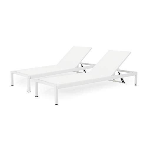 Christopher Knight Home Cynthia Outdoor Chaise Lounge (Set of 2), White