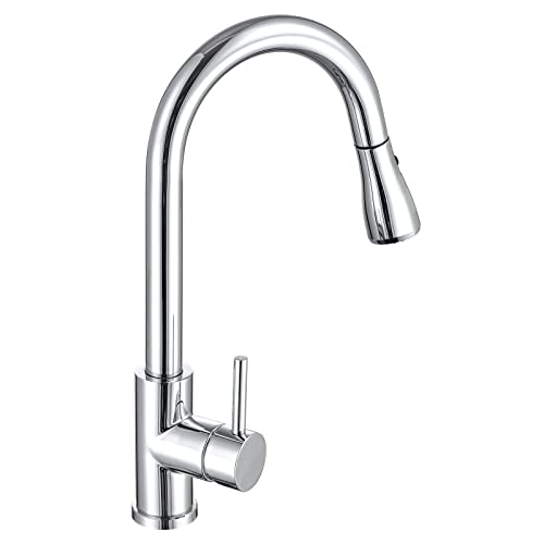 Stainless Steel High Arc Kitchen Faucet with Sprayer
