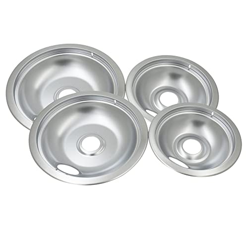 Chrome Oil Drip Pans Replacement Set for Frigidaire Kenmore Electric Range