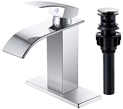 Chrome Single Handle Waterfall Bathroom Faucet 31DSzgHFL 