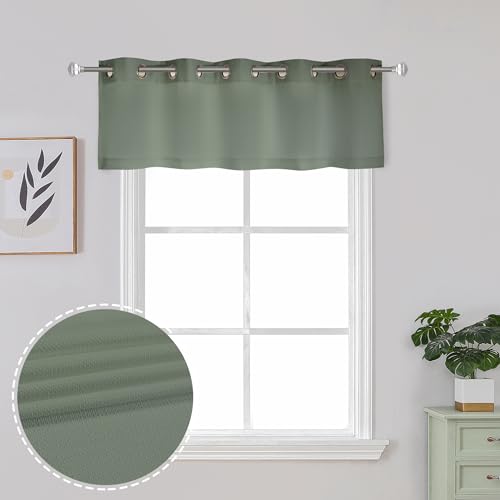 Sage Green Valance for Small Windows, 60" W x 18" L" by Chyhomenyc