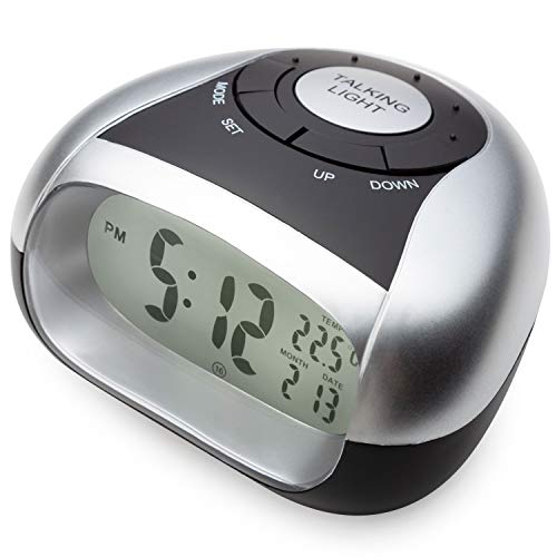 Cirbic Loud Alarm Clock with Time and Temperature Display (Gray)
