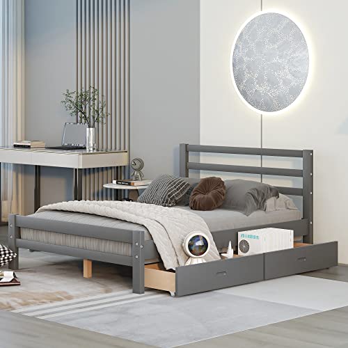 CITYNIHGT Full Bed Frame with Drawers