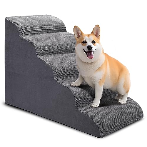 CiWiVOKi Dog Stairs for Bed - Best for Small Pets, Older Dogs, Cats with Joint Pain