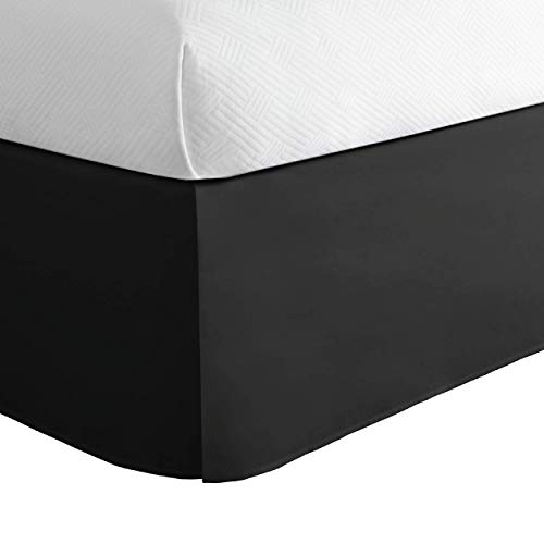 Classic Tailored Bed Skirt Dust Ruffle, Queen, Black