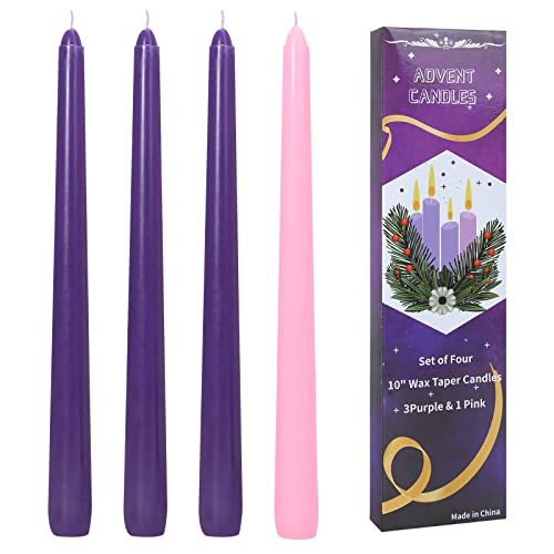 CLCYICEN 4 Pack Christmas Advent Candles