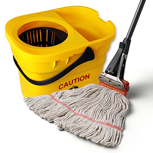 CLEANHOME Industrial Mop and Bucket with Wringer Set Heavy Duty