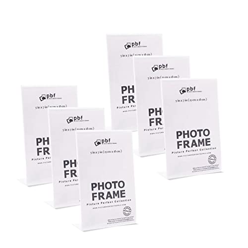 Clear Acrylic Photo Booth Frames - 5x7 Inch Display, Pack of 6