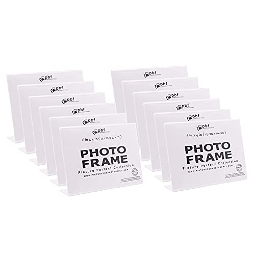 Clear Acrylic Photo Booth Frames - 6x4 Inch Display - 12 Count
