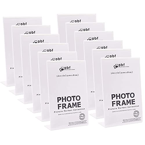 Clear Acrylic Photo Frames - 5x7 Inch Display - 12 Count