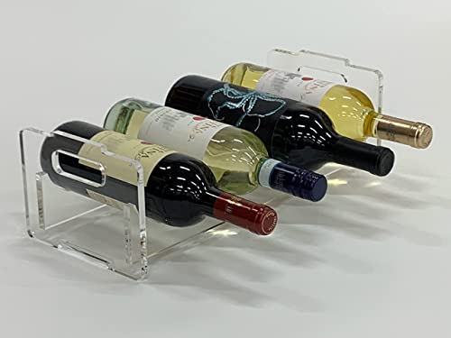 Clear Acrylic Stackable Wine Rack - Holds 4 Bottles