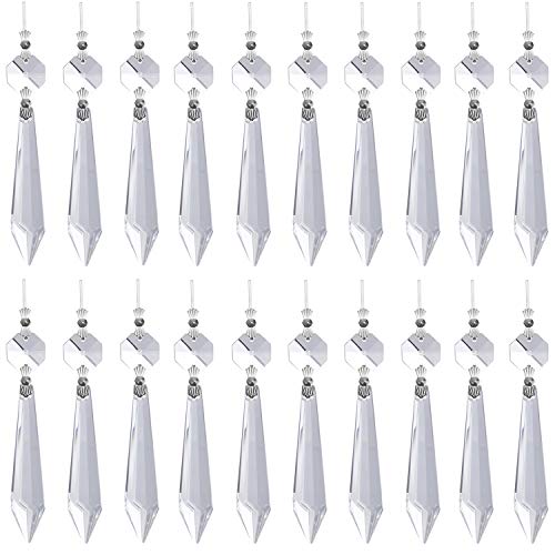 Clear Chandelier Crystals, 63mm Replacement Crystal Icicle Prisms Pendants