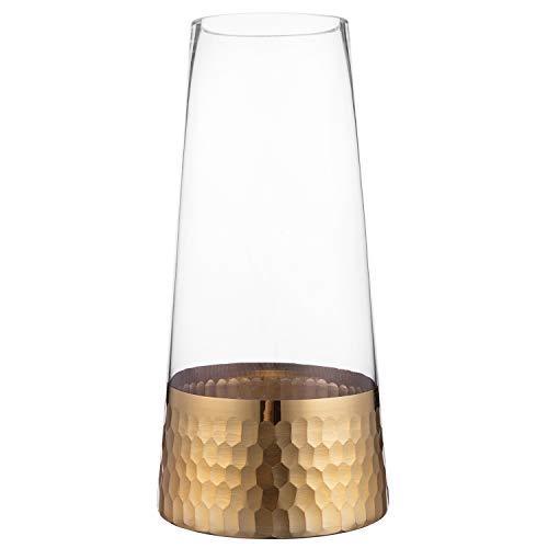 Clear Glass and Gold Flower Vase Decor