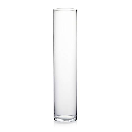 Clear Glass Cylinder Vase, 5" x 24"