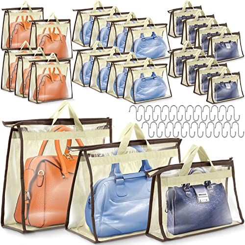 CINPIUK 8 Pack Handbag Dust Bags Clear Purse Storage Organizer for Closet,  Hanging Zipper Storage Bag for Handbags