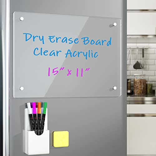 Clear Magnetic Note Board for Stylish Kitchen Organization