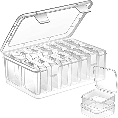 Clear Mini Bead Storage Container with Hinged Cover