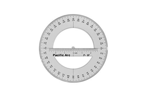 Clear Plastic Circular Protractor - 8 Inch 360 Degree