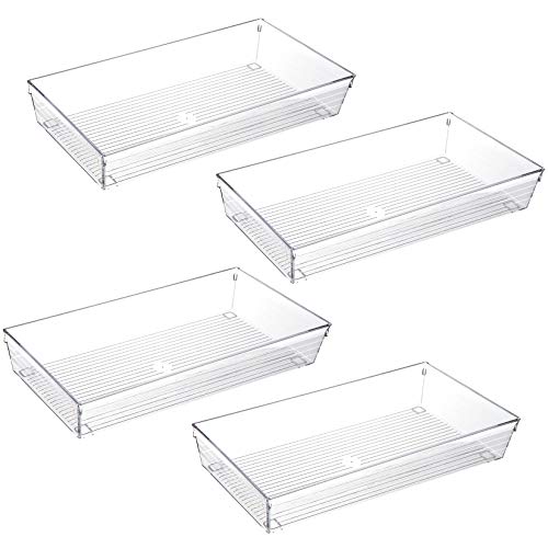 Clear Plastic Desk Drawer Organizer Tray