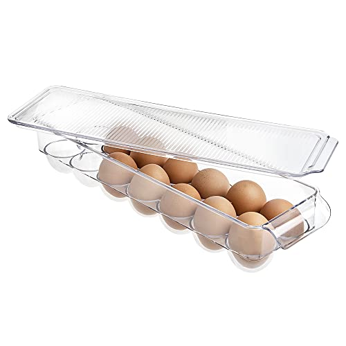 Clear Plastic Egg Holder - 14 Egg Tray with Lid