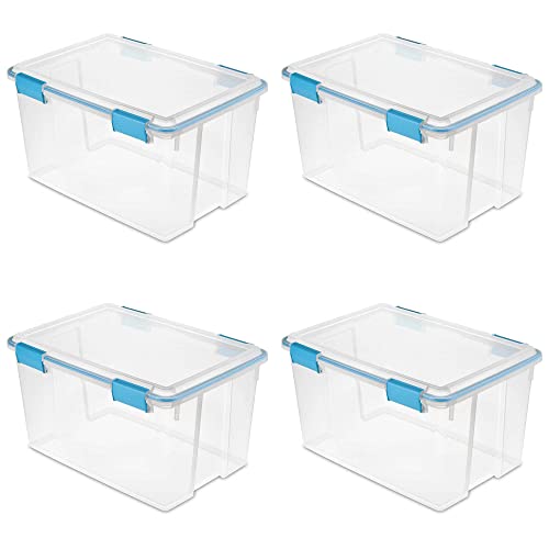 Clear Plastic Stackable Storage Container Box Bin with Air Tight Gasket Seal Latching Lid
